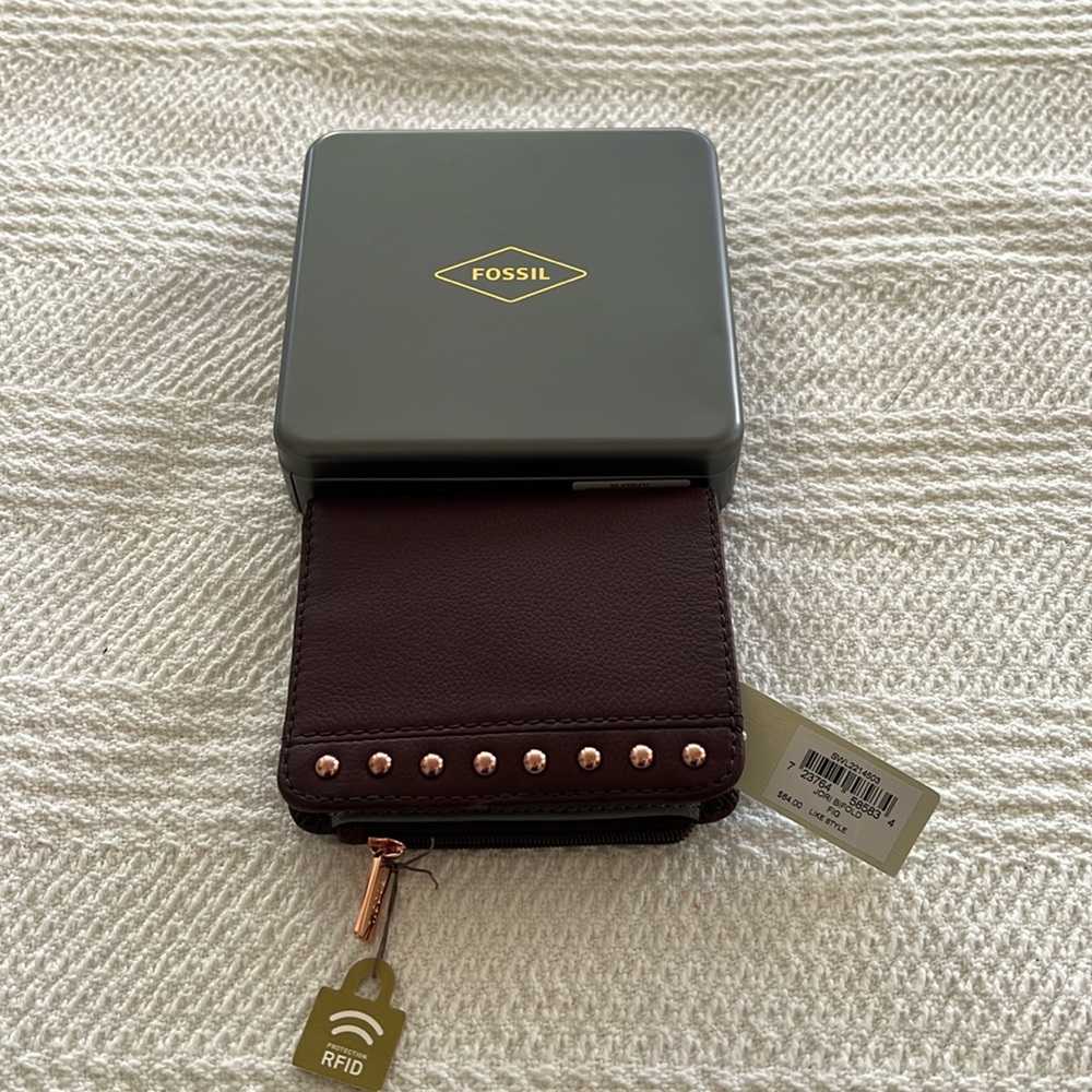 New Fossil wallet, Jori bifold fig